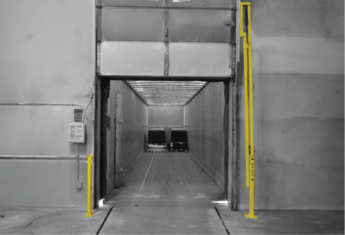 Loading dock with low ceiling height requirements
