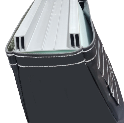 Polymer backer close up.